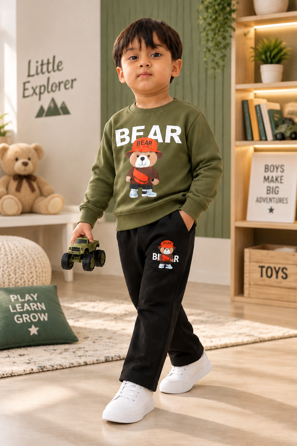 Little Bear Kids Premium Cotton Fleece Tracksuit – Winter Collection