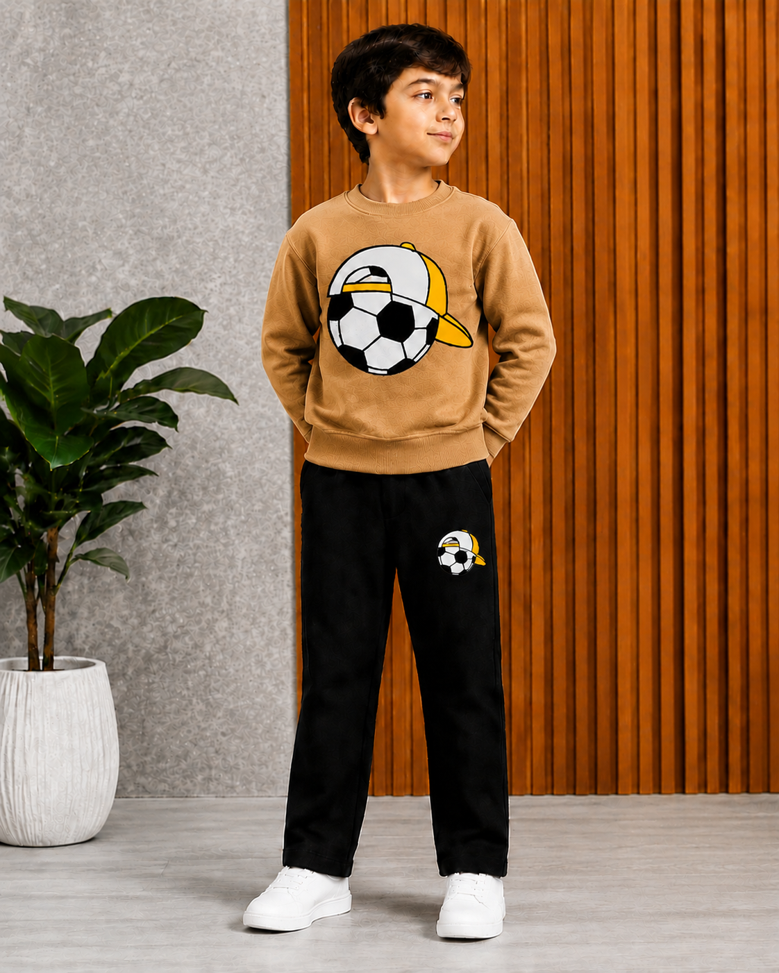 Kids Football Winter Tracksuit – Boys 2-Piece Sweatshirt & Trouser Set | 5 Stylish Colours