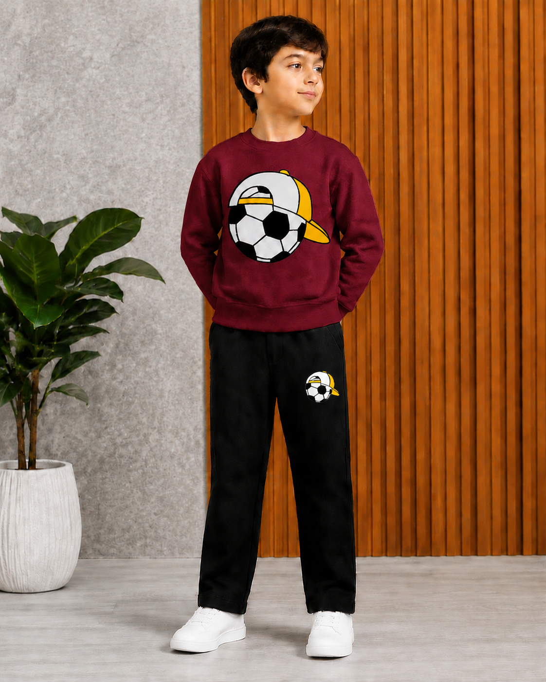 Kids Football Winter Tracksuit – Boys 2-Piece Sweatshirt & Trouser Set | 5 Stylish Colours