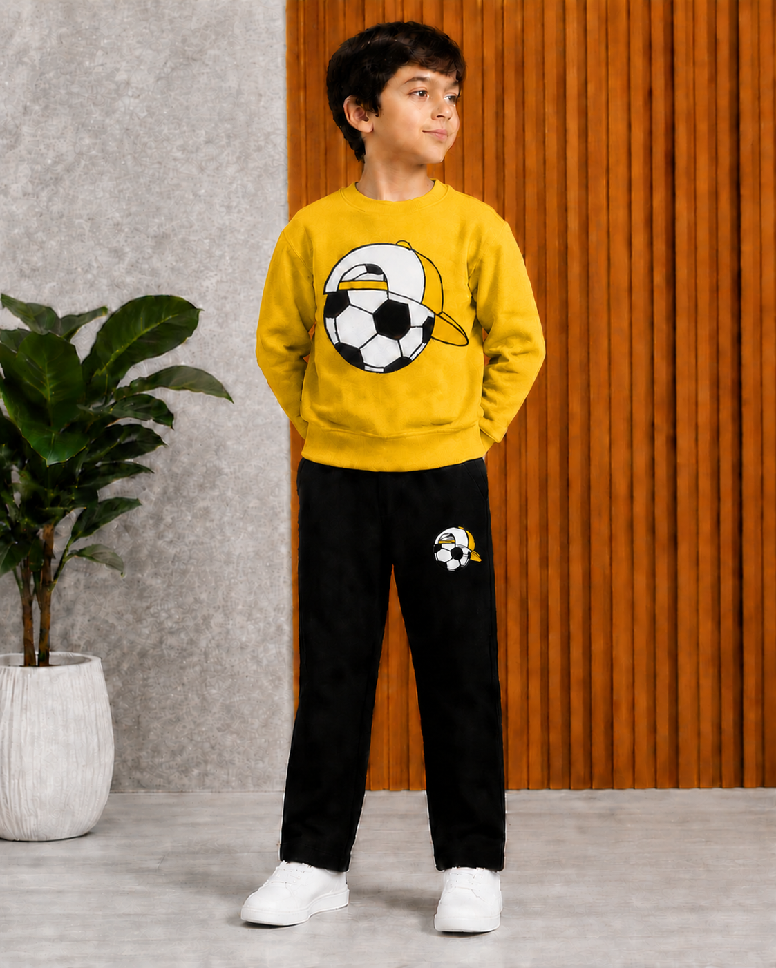Kids Football Winter Tracksuit – Boys 2-Piece Sweatshirt & Trouser Set | 5 Stylish Colours