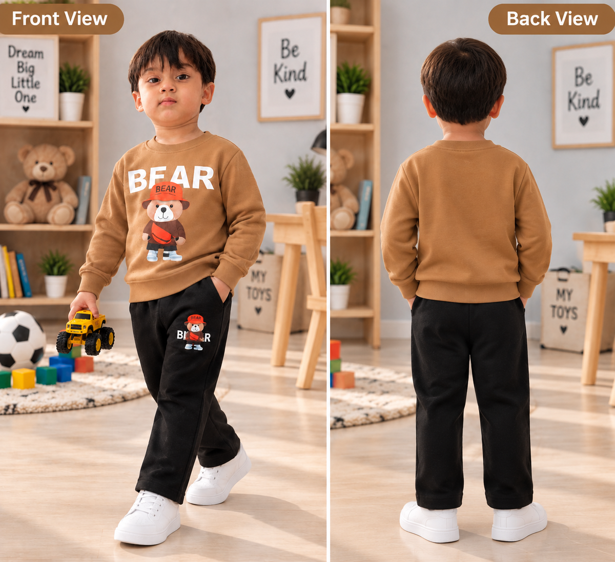 Little Bear Kids Premium Cotton Fleece Tracksuit – Winter Collection