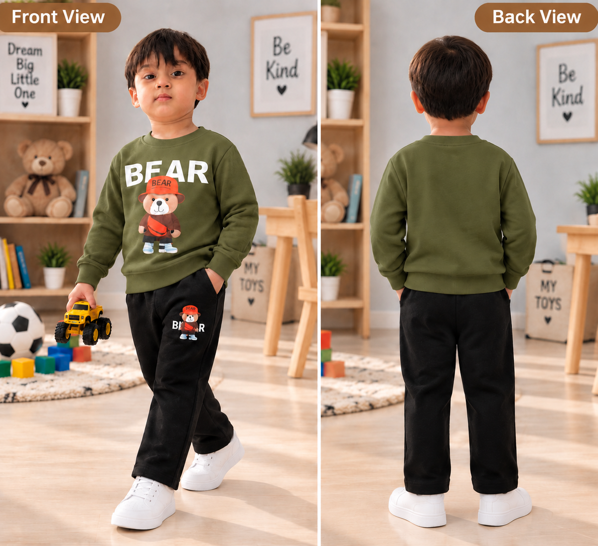 Little Bear Kids Premium Cotton Fleece Tracksuit – Winter Collection