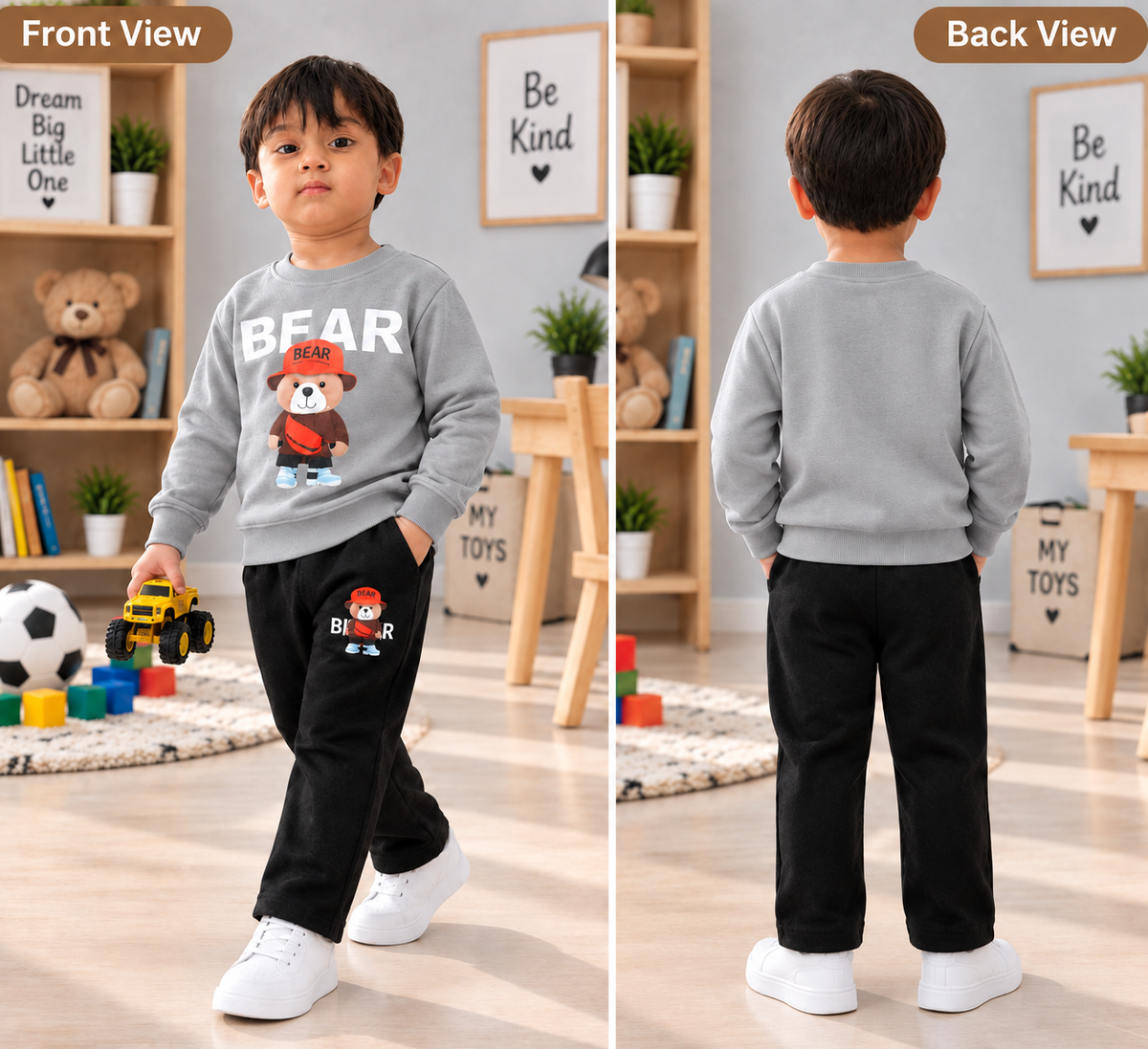 Little Bear Kids Premium Cotton Fleece Tracksuit – Winter Collection