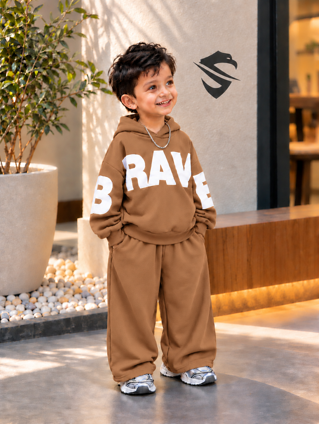 Kids BRAVE Premium Fleece Trendy Tracksuit – Baggy Fit Winter Collection