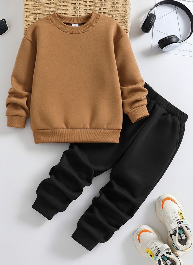 Kids Winter Tracksuit – Teddy Bear Printed 2-Piece Set