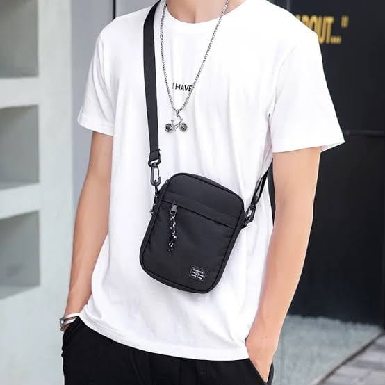 Men’s Black Crossbody Bag – Compact Multi-Pocket Shoulder & Travel Bag