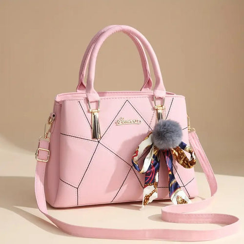 Elegant Pink Ladies Handbag with Shoulder Strap – Stylish Everyday Carry Bag